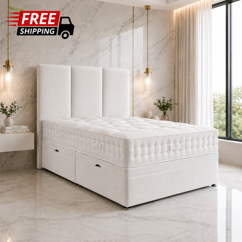 Plush velvet ottoman - bed, frame