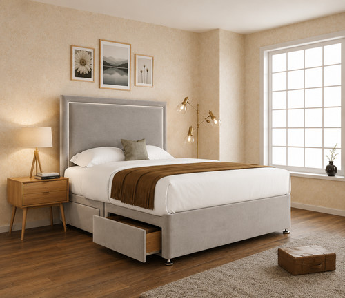 Plain divan bed set with - divan,