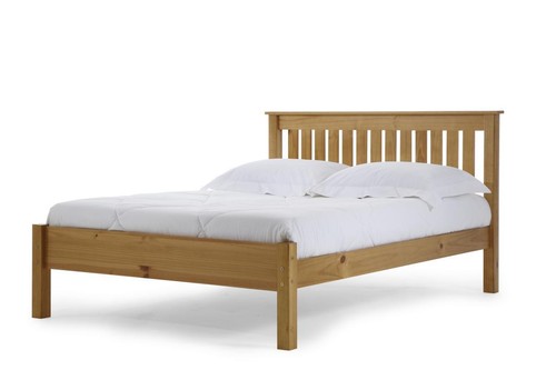 Wooden pine bed - wooden, slatted