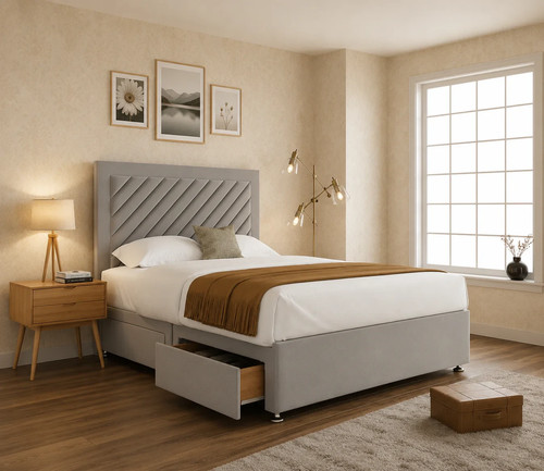 Ava diagonal lined divan bed - diagonal,