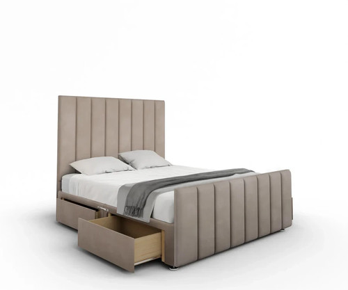 Chesterfield winged divan bed - winged,