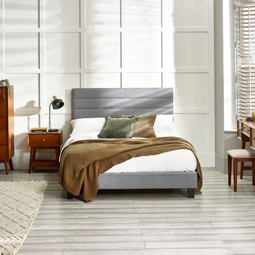 Grey fabric bed merida - fabric,