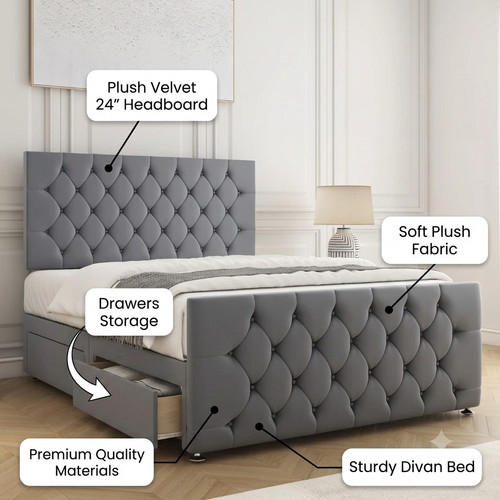 Double chesterfield divan bed - chesterfield,